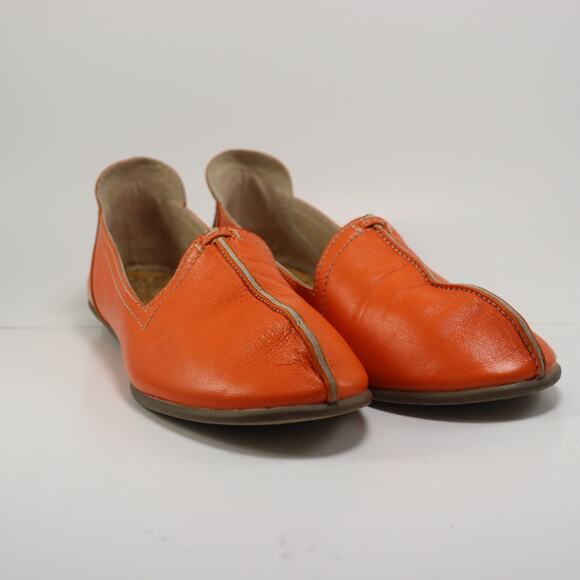 Mayan Roots Women’s 7 Slip On Leather Flats Handmade Loafers Honduras Orange - Picture 7 of 7